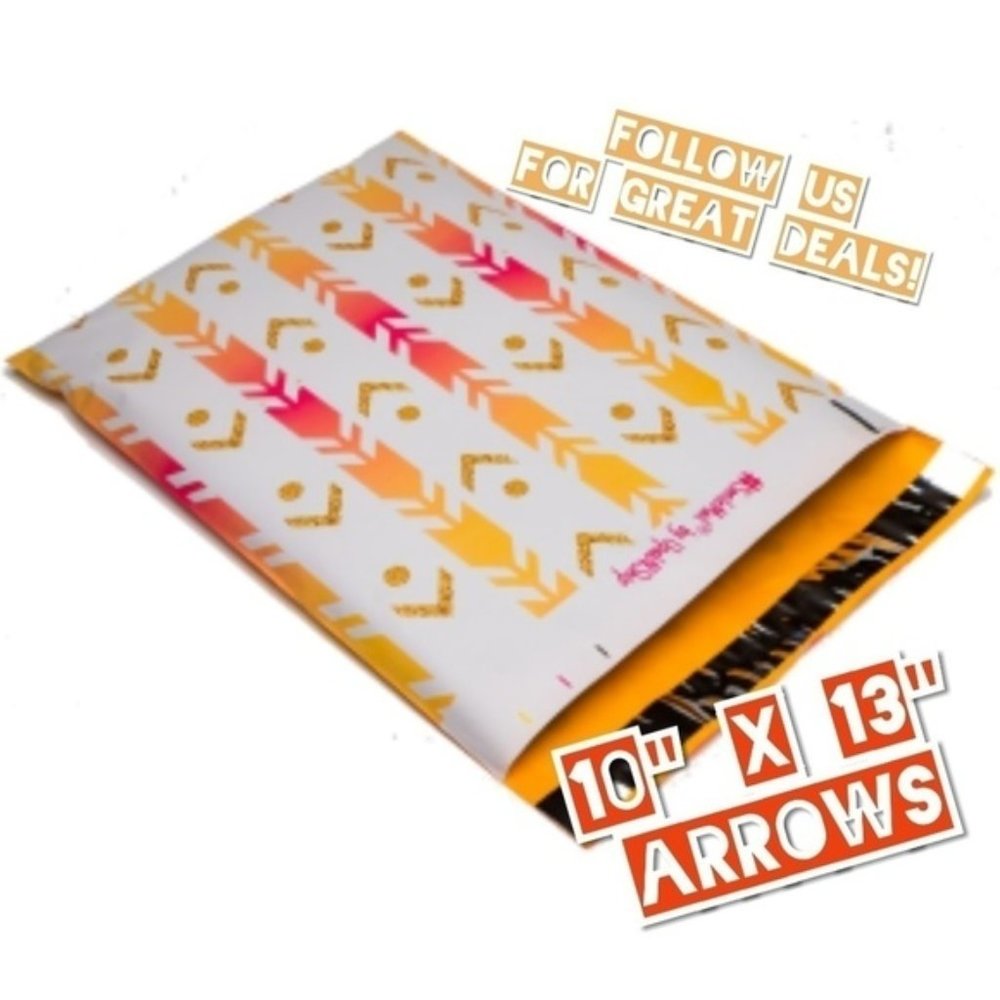 100 Arrows Poly Mailers 10"x13" Shipping Bags
